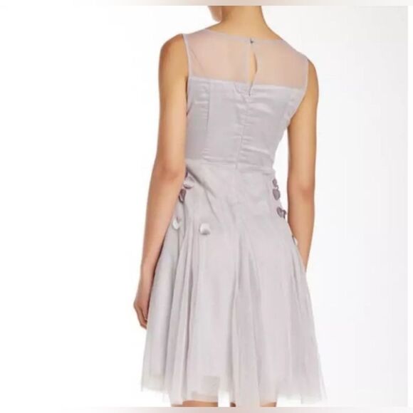 Ryu Tulle Mesh Dress w/Petal Trim Silver M - Picture 2 of 13